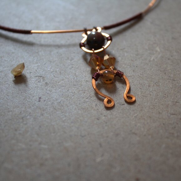 Copper Wire Rustic Necklace - Picture 4 of 5